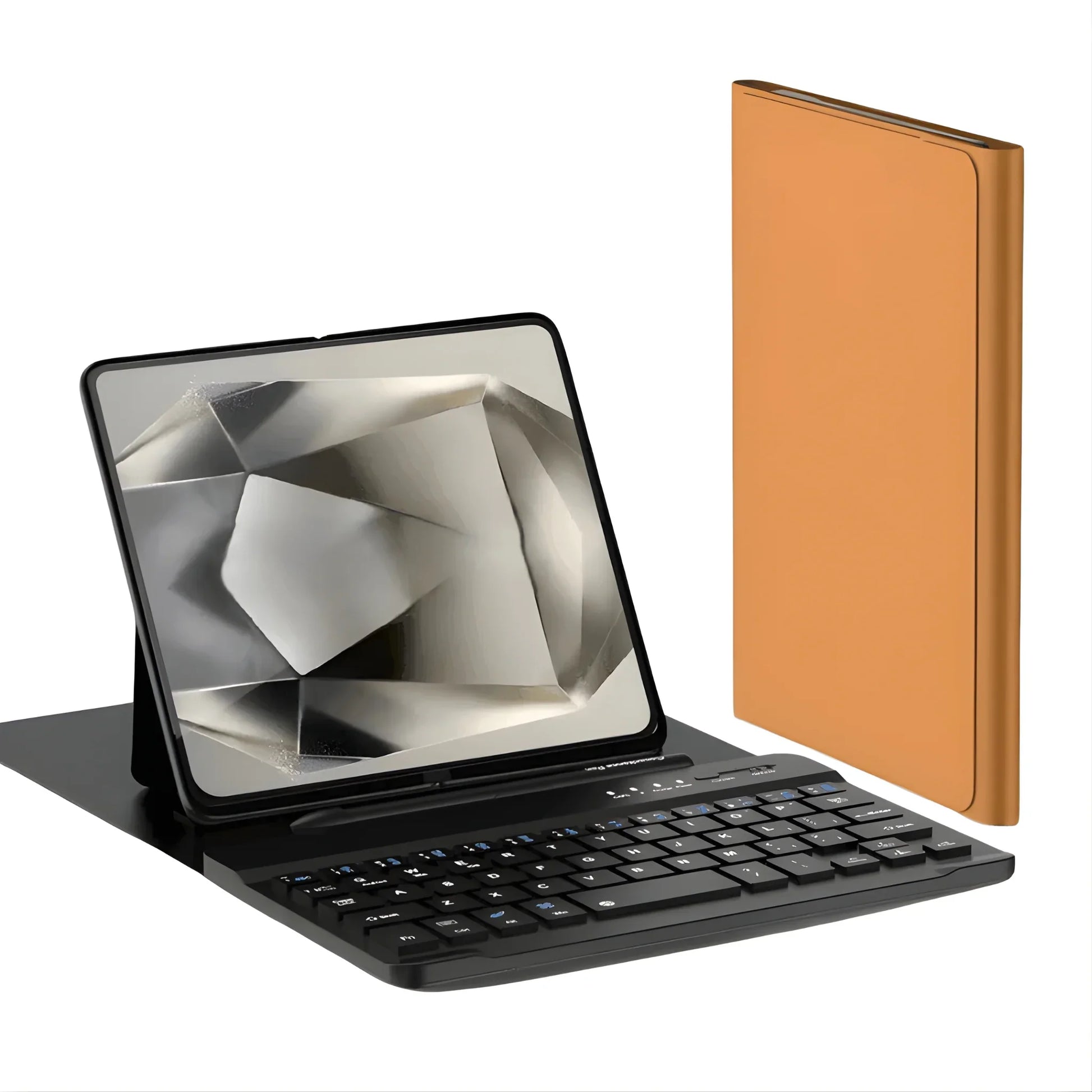 Canvas K1 folio case for Galaxy Z Fold with detachable Bluetooth keyboard magnetic mount integrated kickstand PU leather