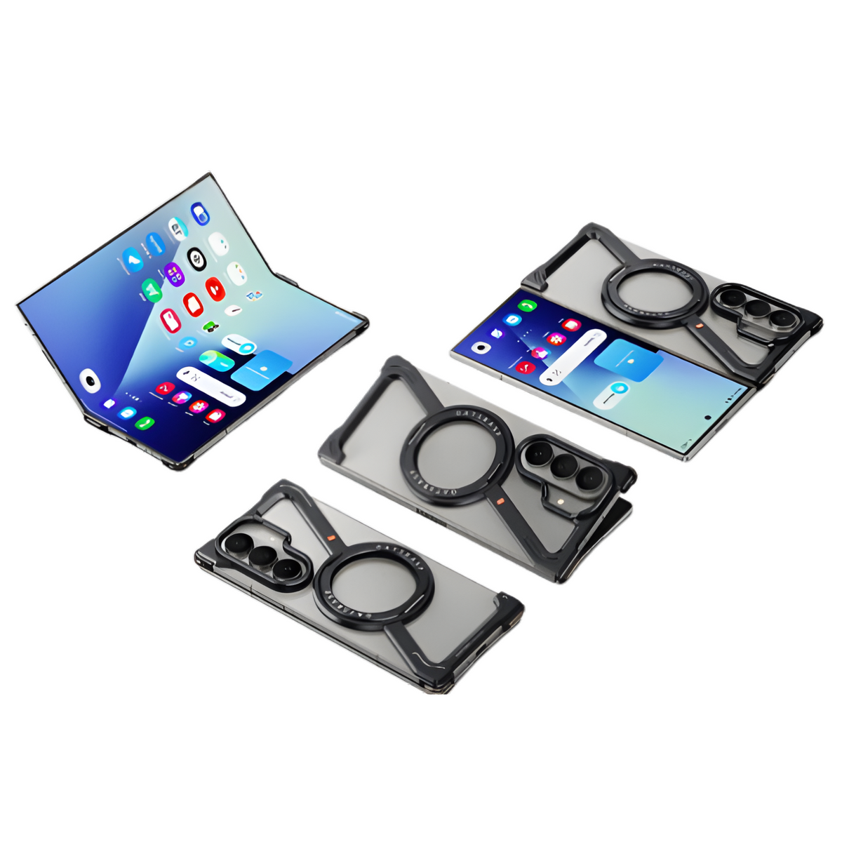 Halo M1 Galaxy Z Fold case feature diagram - aluminium build
