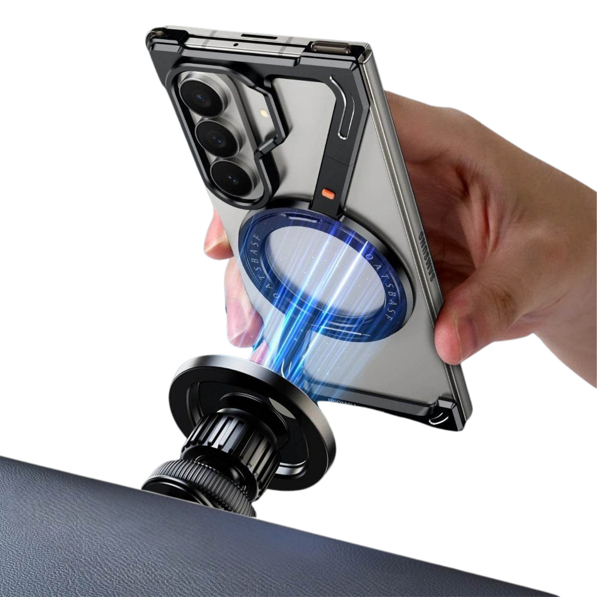 Halo M1 Galaxy Z Fold case feature diagram - wireless charging