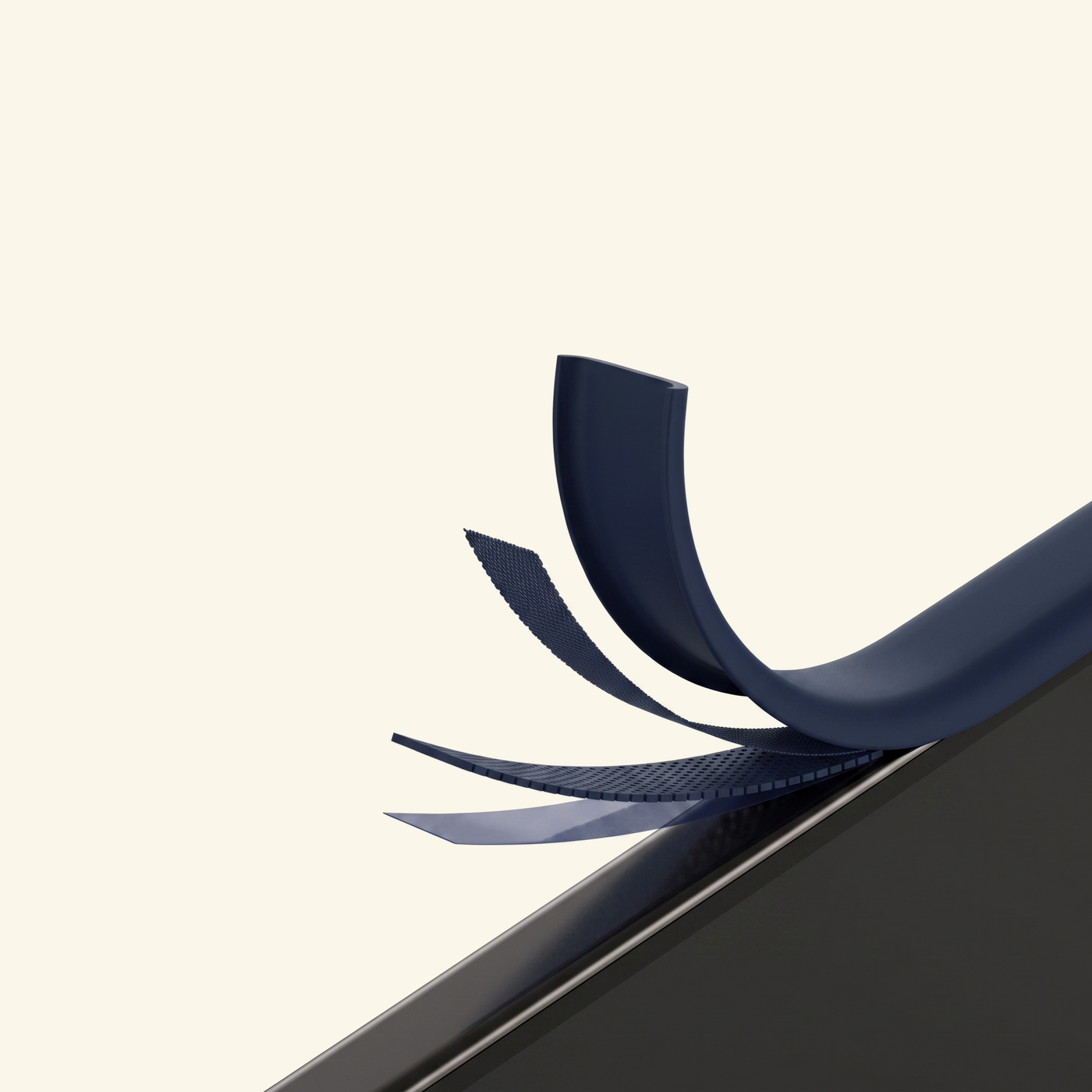 Apex M3 navy case cutaway showing four layers of internal shock protection
