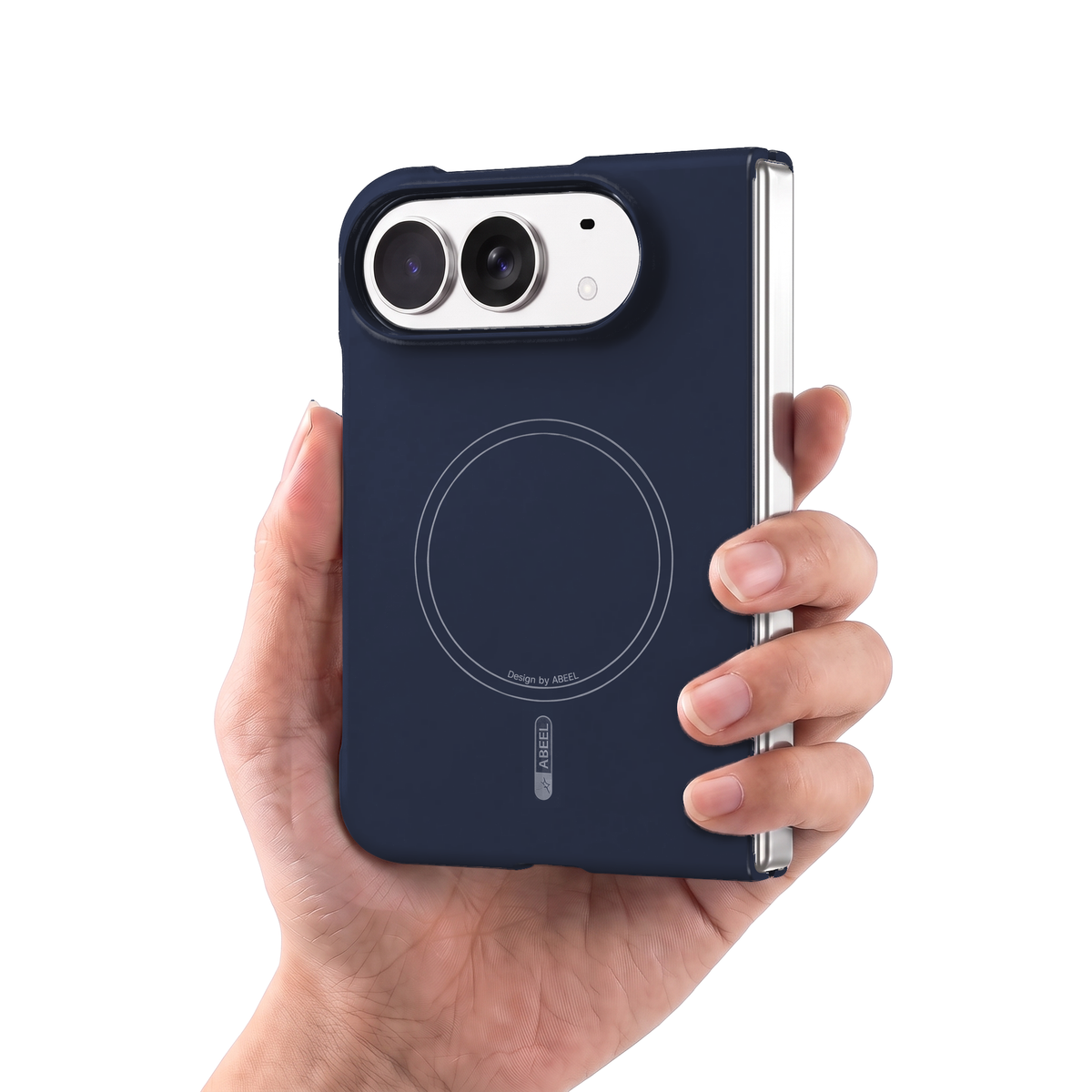 Apex M3 iPhone Duo case in Navy Blue held in hand