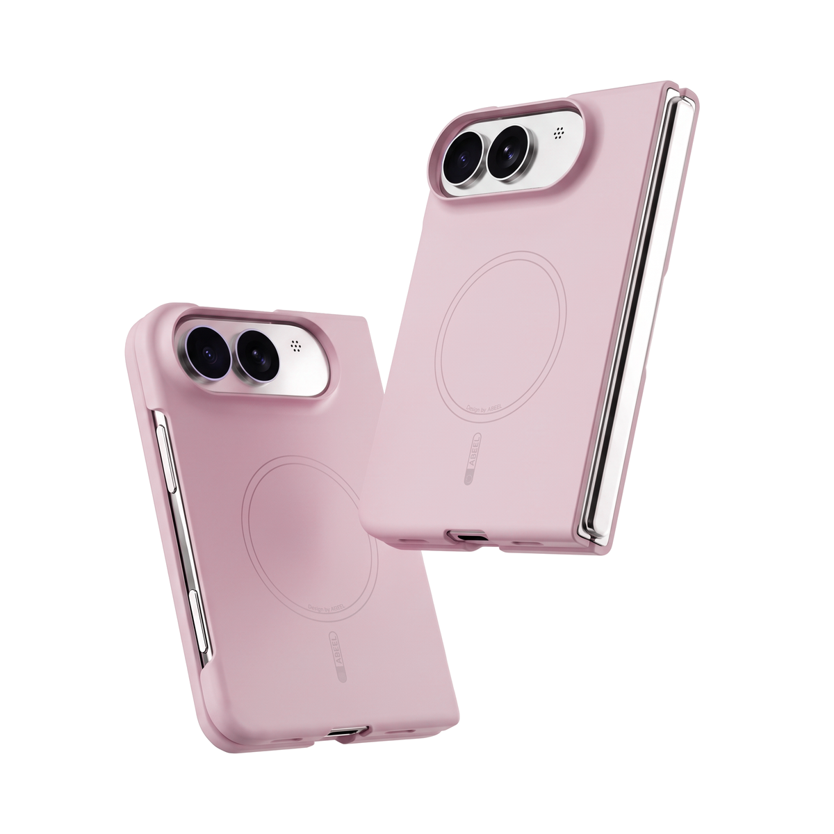 Two Apex M3 iPhone Duo cases in Pink floating on white