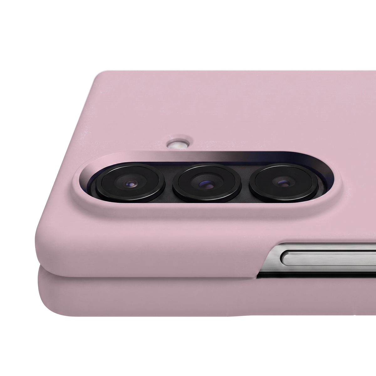 Pink Apex M3 raised camera rim holding the lenses recessed and protected