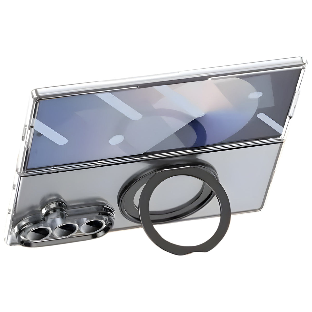 Axon M1 Galaxy Z Fold case feature diagram - clear polycarbonate - Black