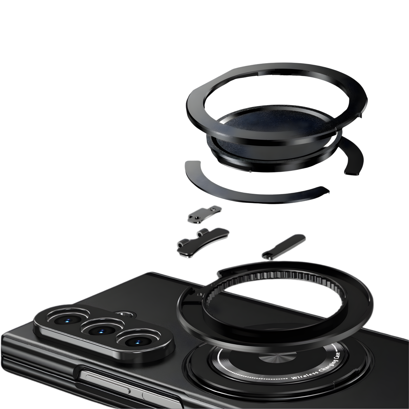 Axon M2 Galaxy Z Fold case feature diagram - rotating ring