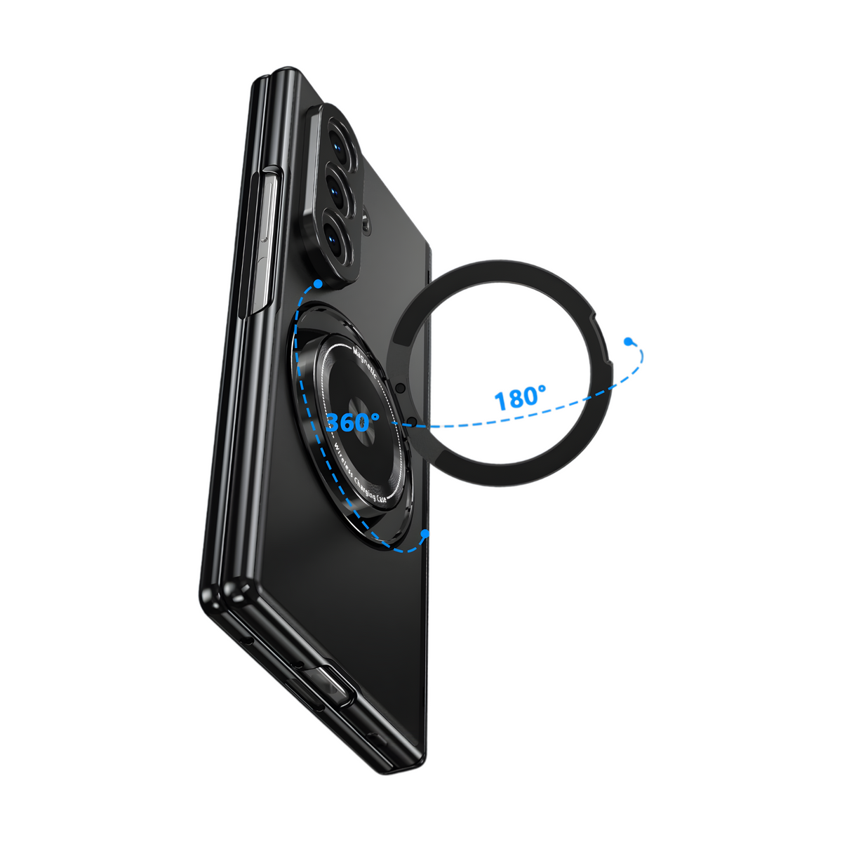 Axon M2 Galaxy Z Fold case feature diagram - finger grip