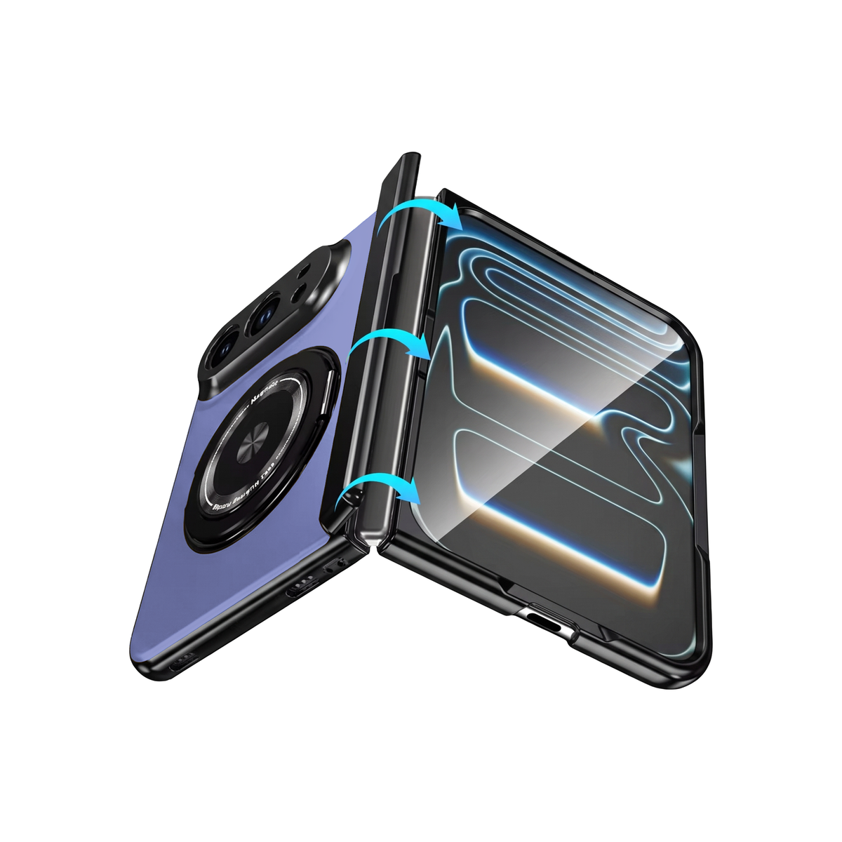 Axon M2 iPhone Duo Blue fully wrapped hinge protection
