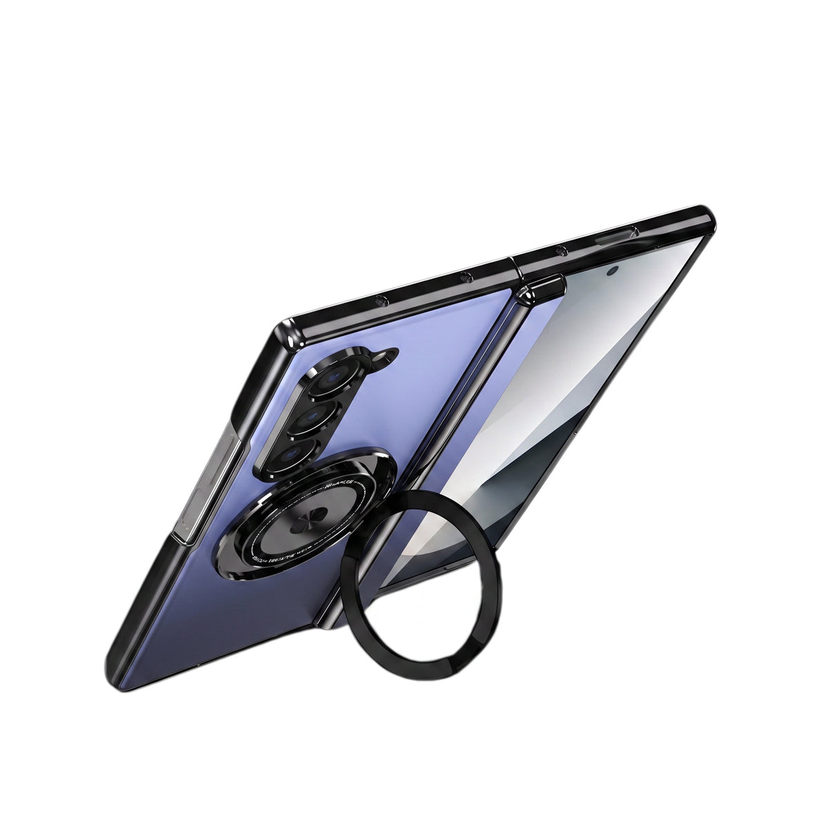 Axon M2 Galaxy Z Fold case rotating ring used as kickstand - Blue