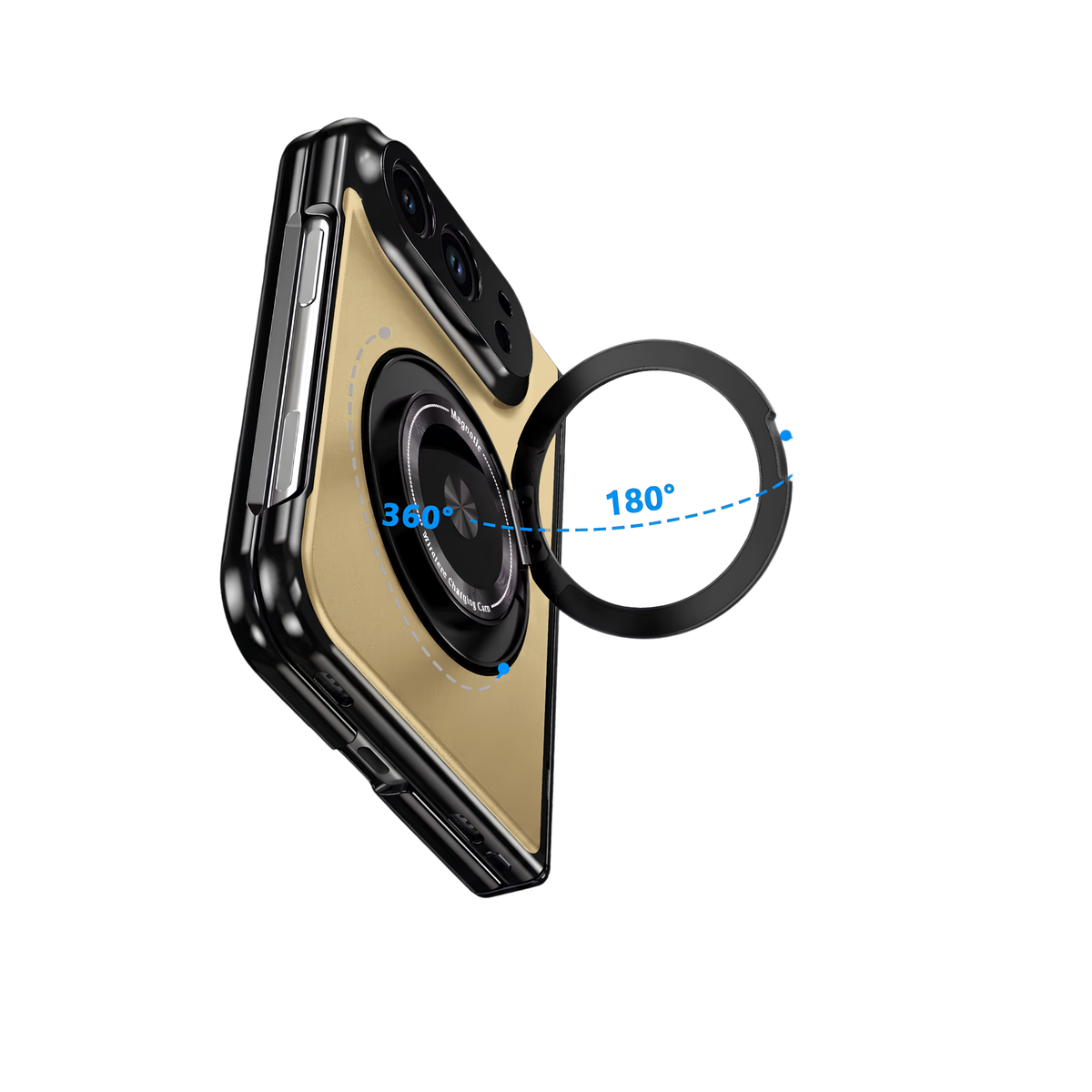 Axon M2 iPhone Duo Gold 360 degree rotating 180 degree folding magnetic ring