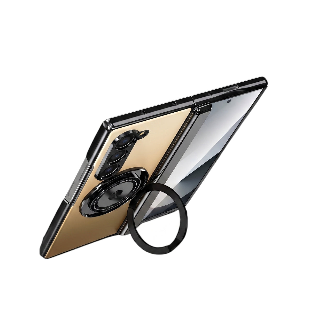 Axon M2 Galaxy Z Fold case rotating ring used as kickstand - Gold