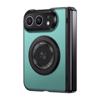 Axon M2 Green MagSafe hinge case with rotating metal ring for iPhone Fold - rear view