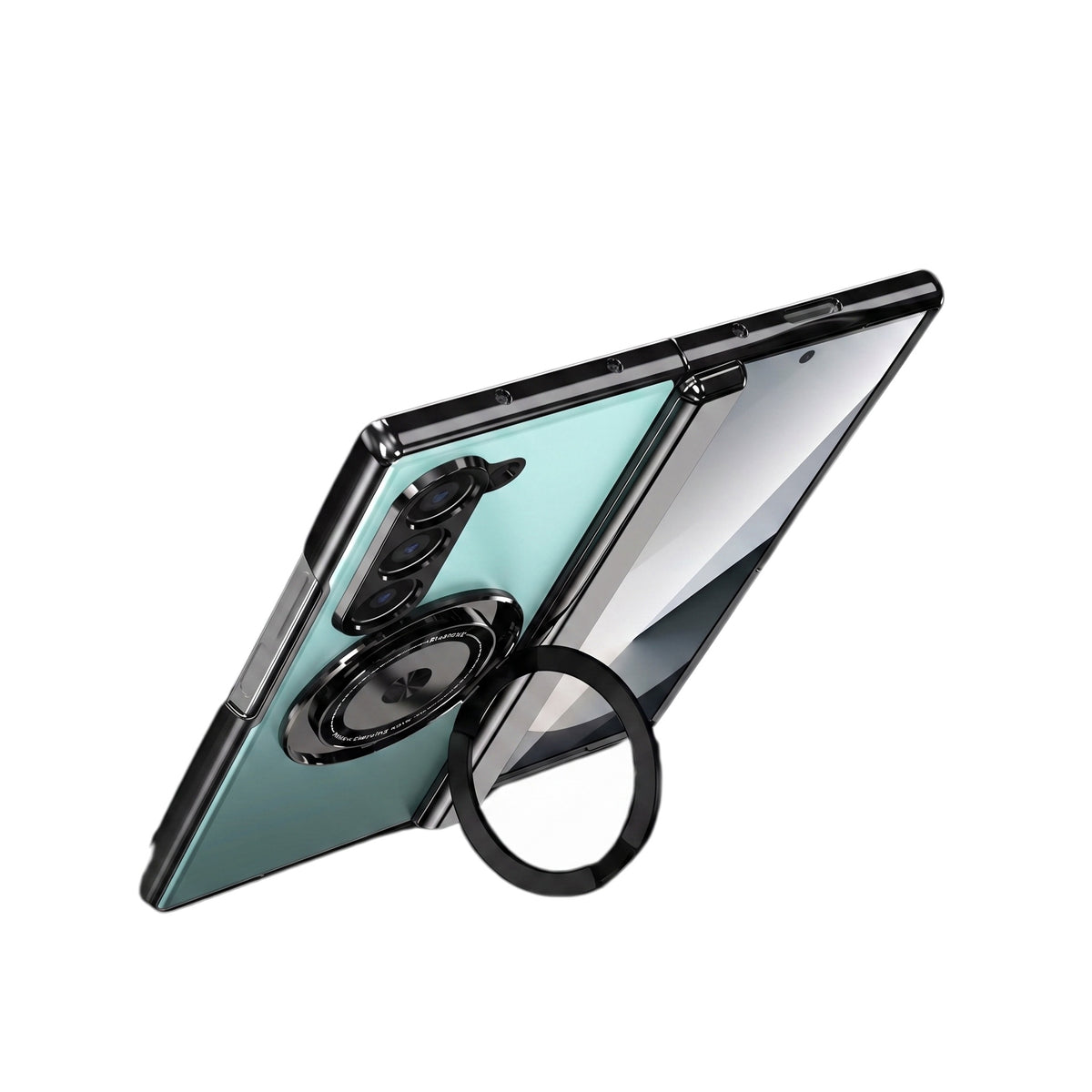 Axon M2 Galaxy Z Fold case rotating ring used as kickstand - Green