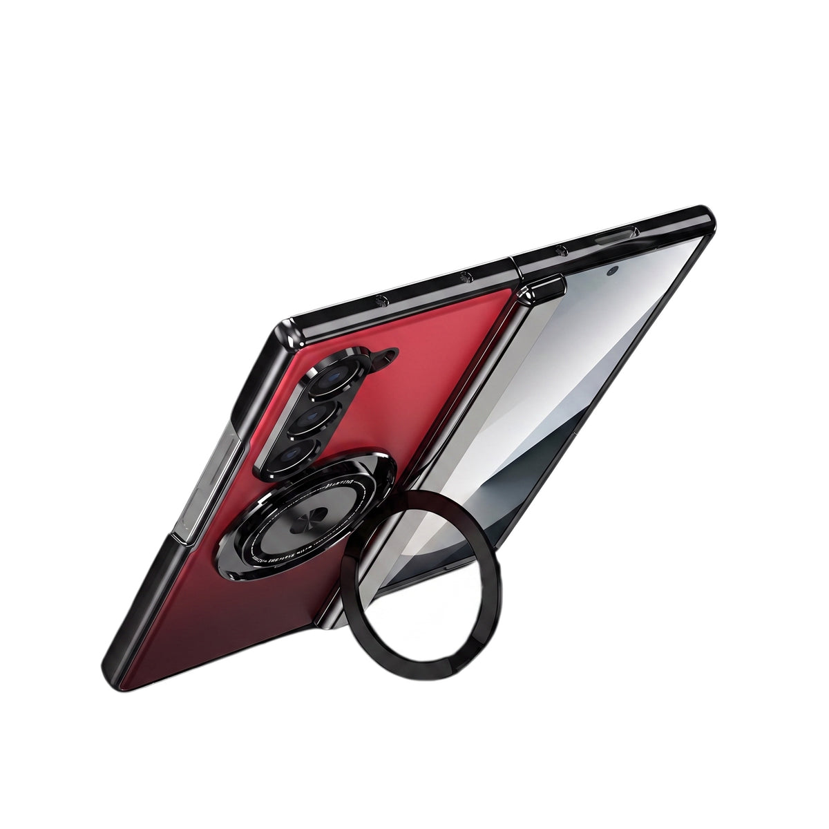 Axon M2 Galaxy Z Fold case rotating ring used as kickstand - Red