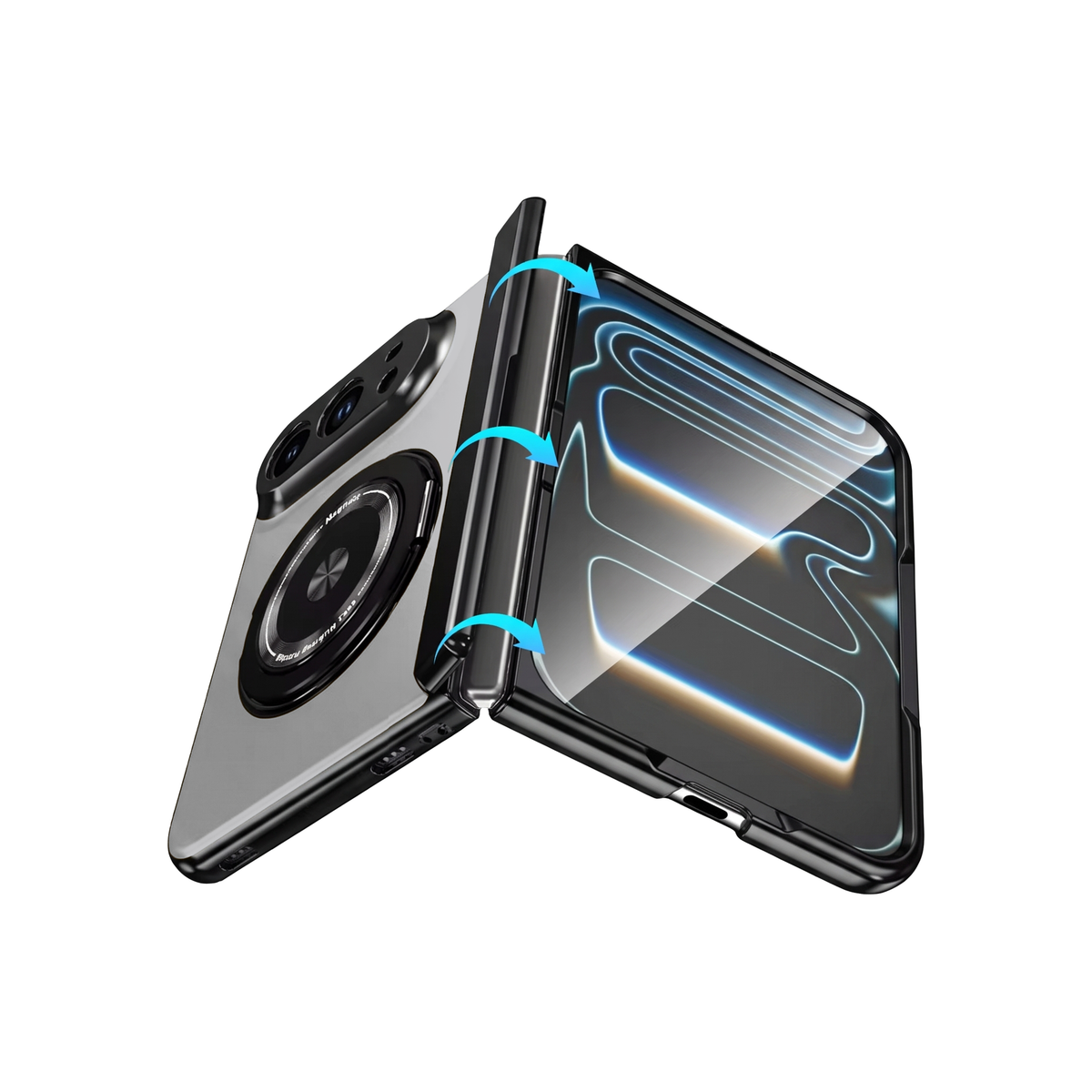 Axon M2 iPhone Duo Silver fully wrapped hinge protection