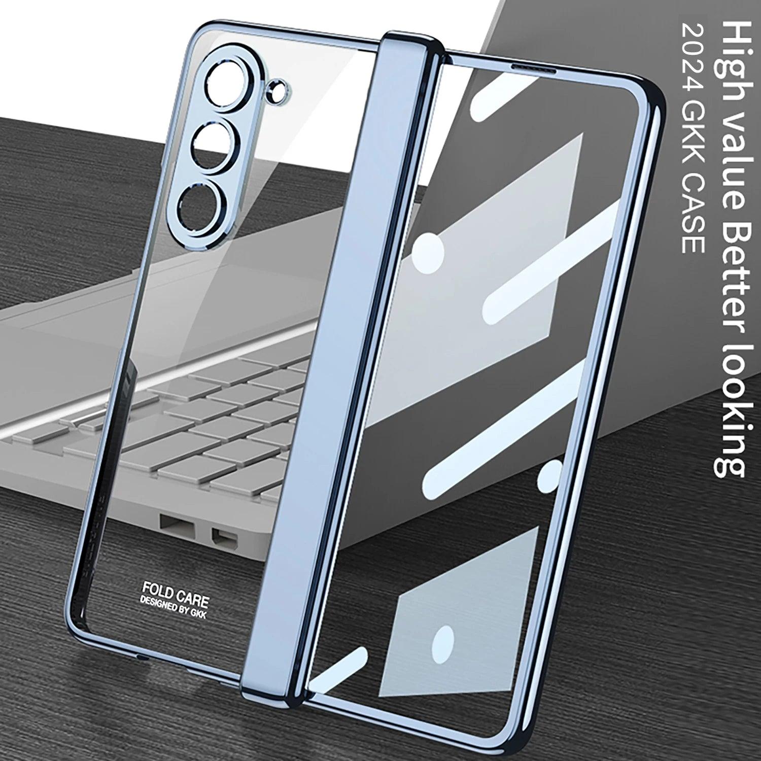 Electroplating Transparent Hinge Protection Case For Samsung Galaxy Z Fold 6 - FoldifyCase