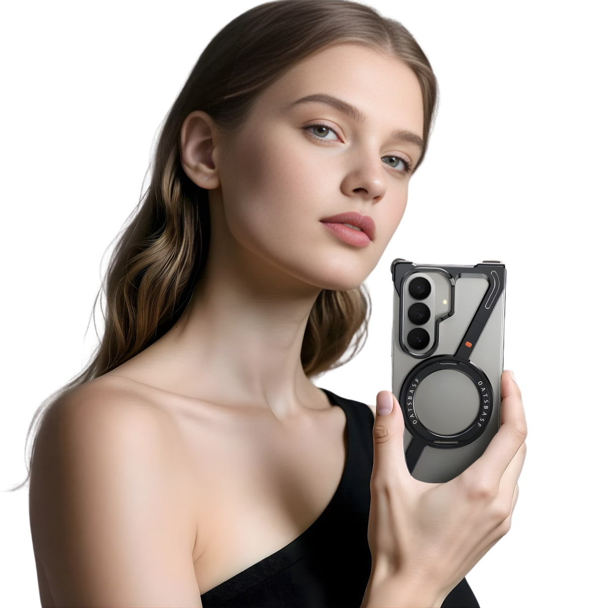 Halo M1 Galaxy Z Fold case feature diagram - magnetic mount