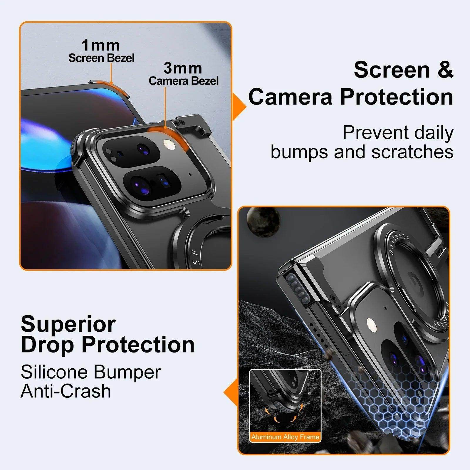 Metal Frameless Case With Magsafe Stand For Google Pixel 9 Pro Fold - FoldifyCase