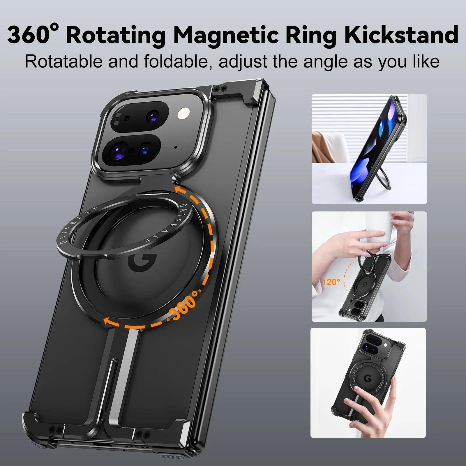 Metal Frameless Case With Magsafe Stand For Google Pixel 9 Pro Fold - FoldifyCase