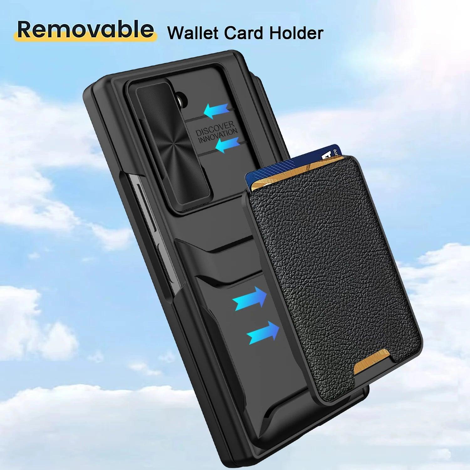 Leather Card Bag Sliding Window Case For Samsung Galaxy Z Fold Series - FoldifyCase