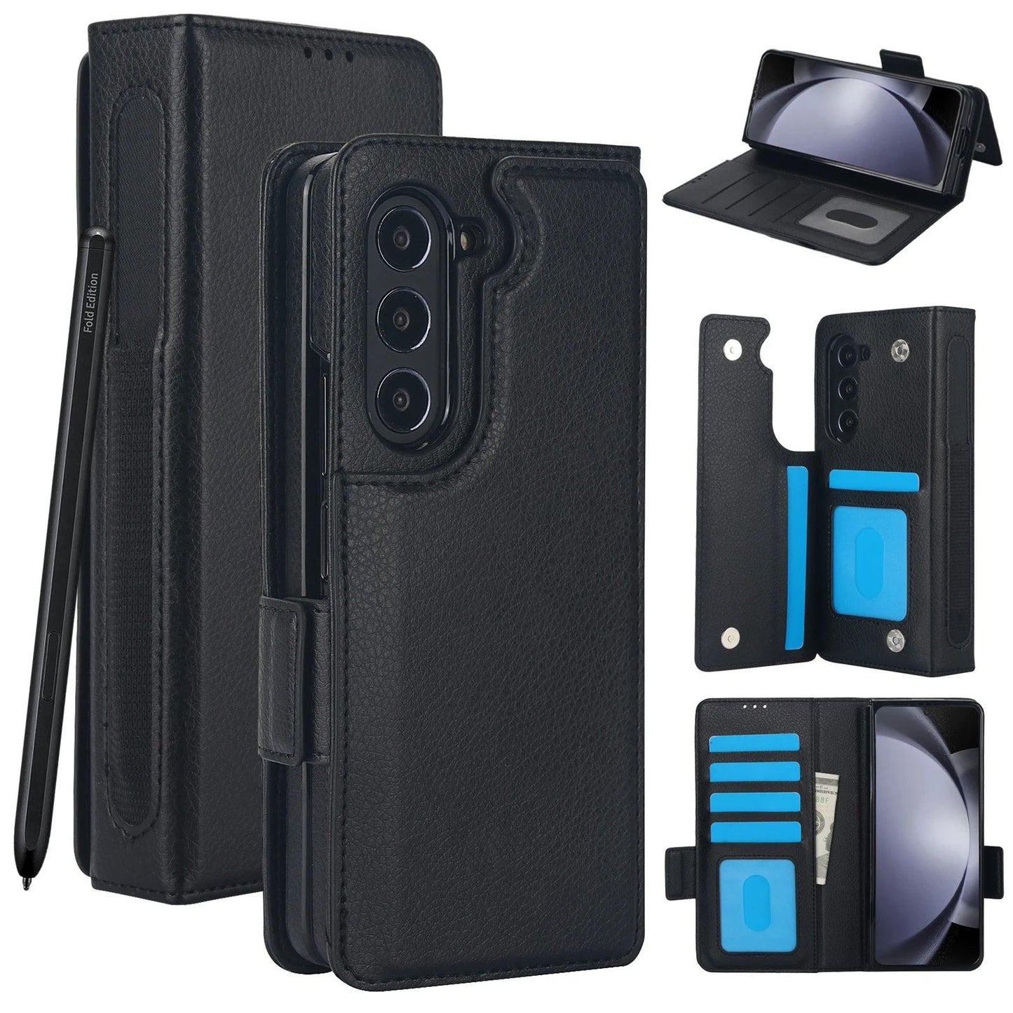 Luxury Folding Card Leather Stand Case For Samsung Galaxy Z Fold Series - FoldifyCase