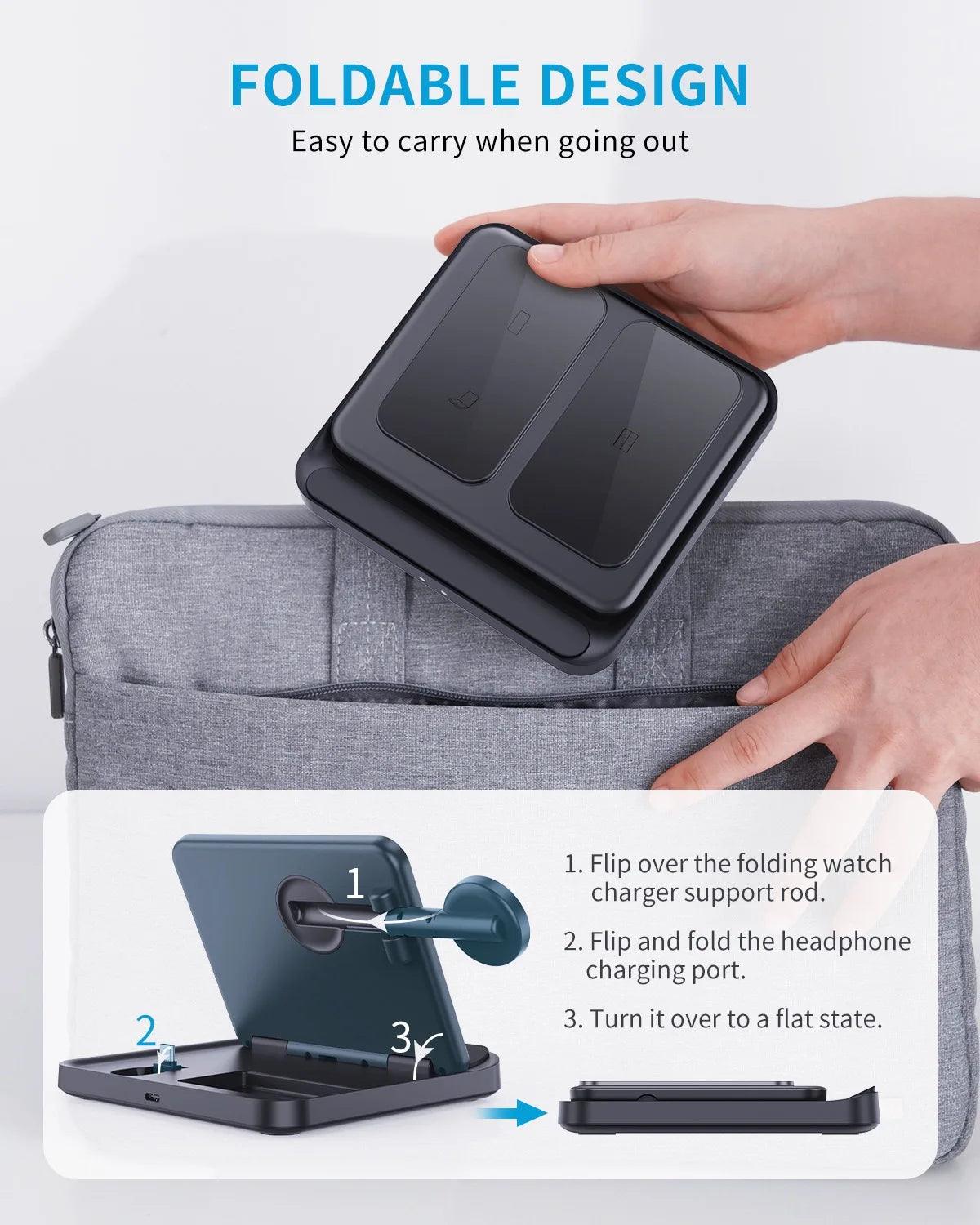 Foldable Wireless Charger 3 in 1 for Samsung Z Fold/Flip Series - FoldifyCase