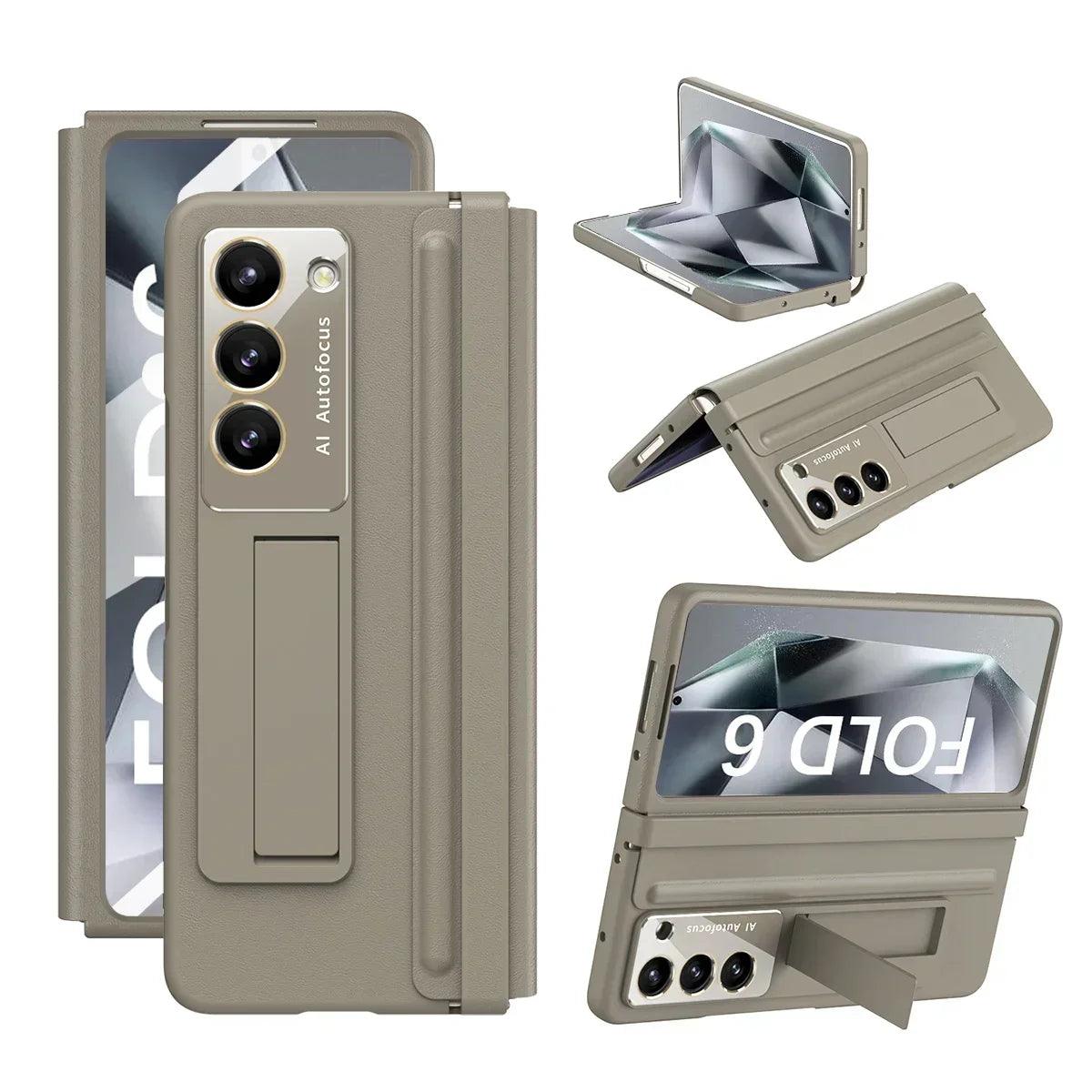 Skin Friendly Matte Leather Bracket For Samsung Galaxy Z Fold Series - FoldifyCase