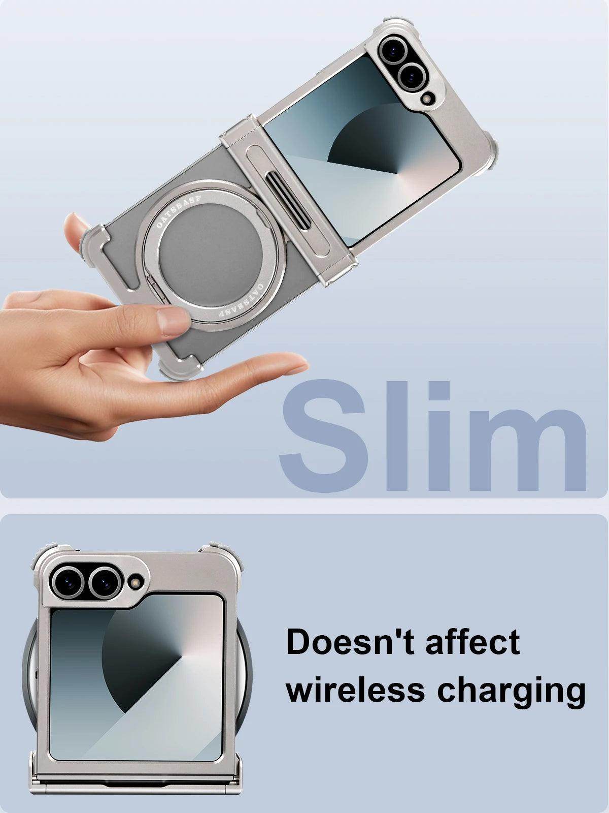 360° Rotatable Stand Metal Case For Samsung Galaxy Z Flip 6 - FoldifyCase