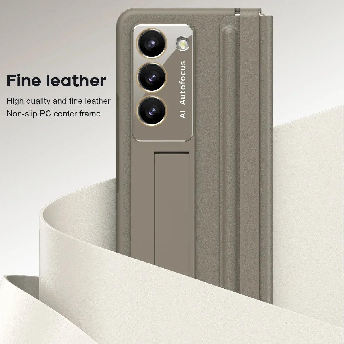 Skin Friendly Matte Leather Bracket For Samsung Galaxy Z Fold Series - FoldifyCase