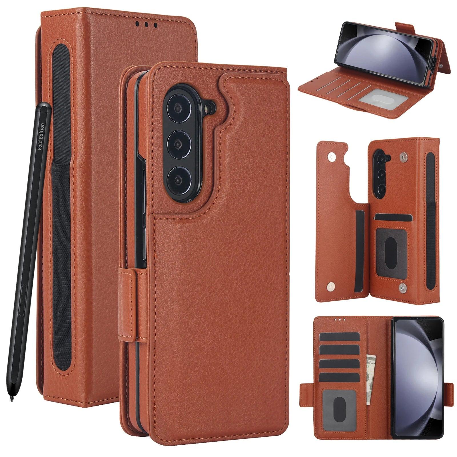 Luxury Folding Card Leather Stand Case For Samsung Galaxy Z Fold Series - FoldifyCase