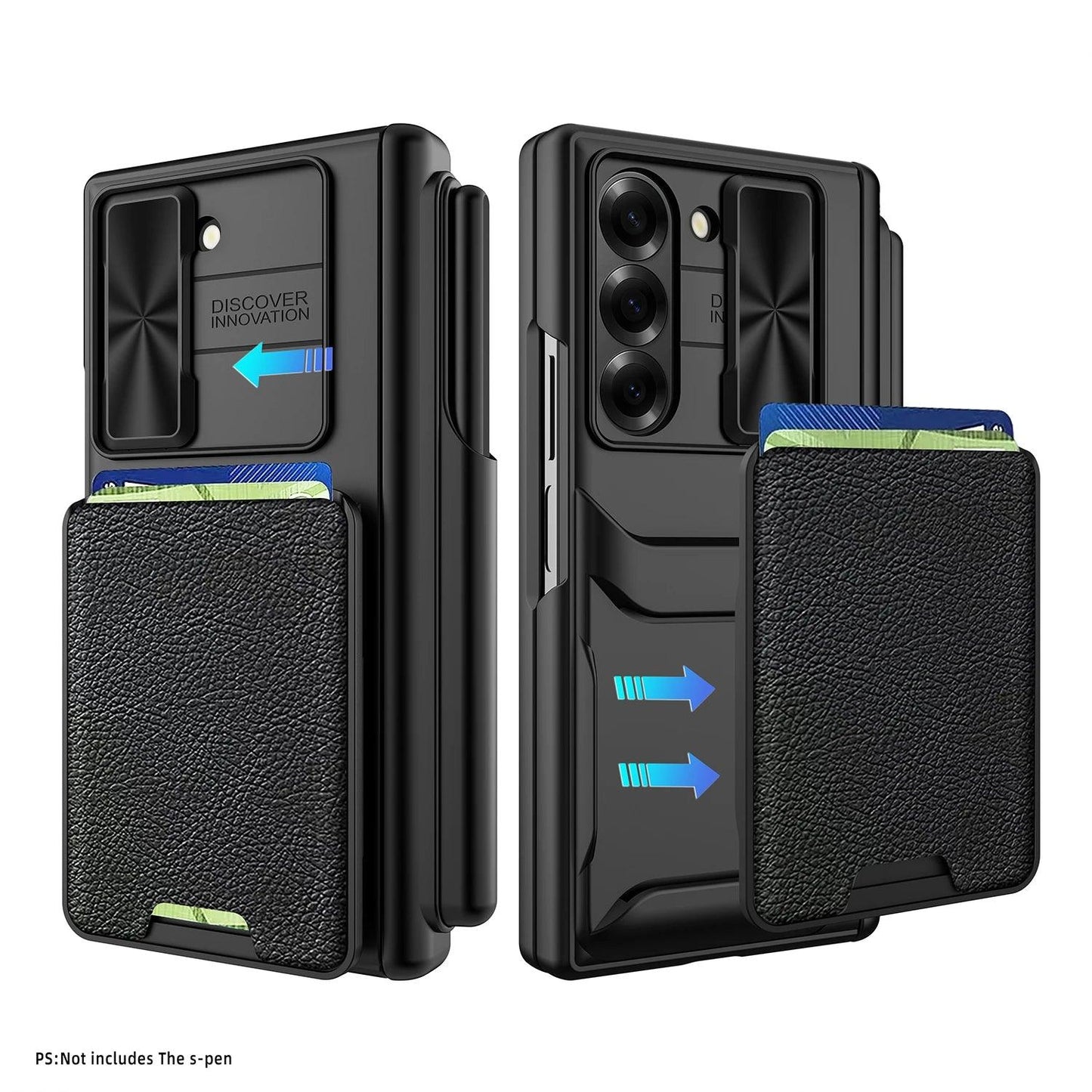 Leather Card Bag Sliding Window Case For Samsung Galaxy Z Fold Series - FoldifyCase