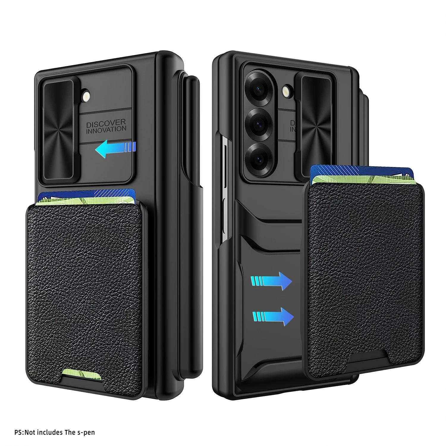 Leather Card Bag Sliding Window Case For Samsung Galaxy Z Fold Series - FoldifyCase