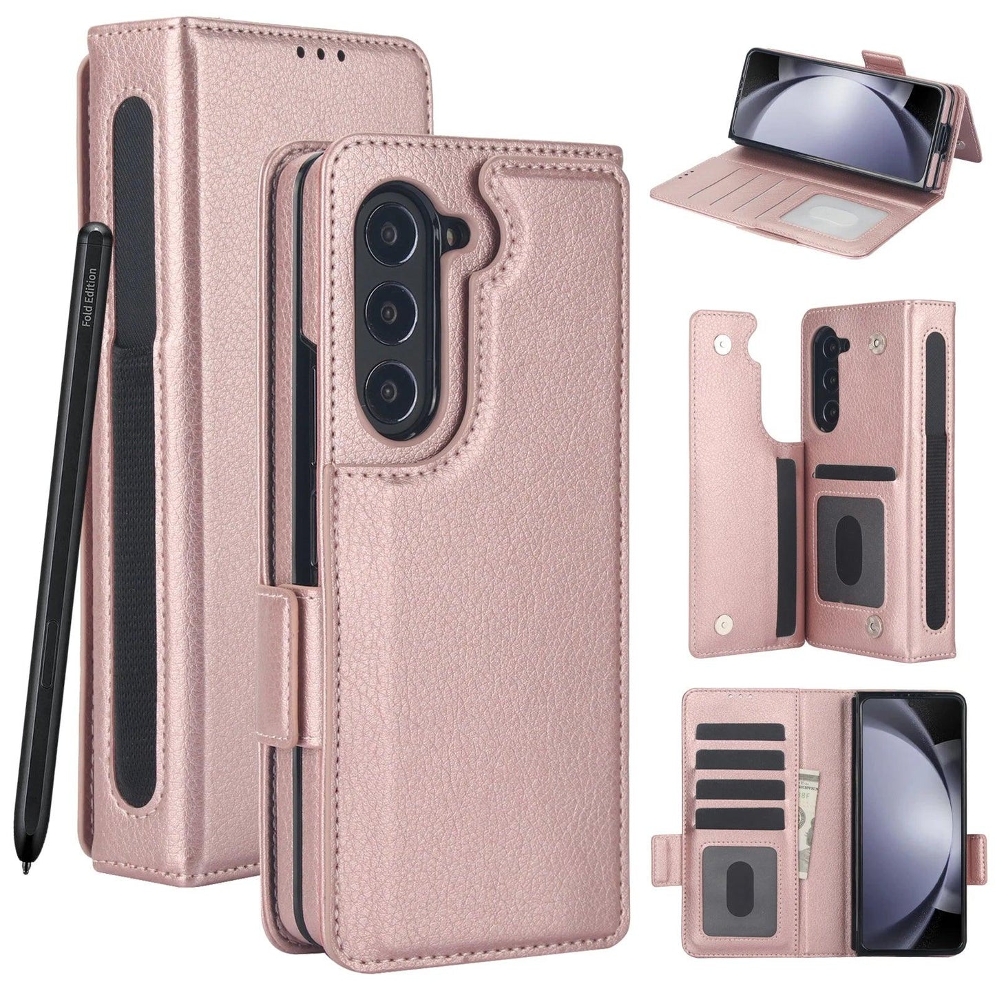 Luxury Folding Card Leather Stand Case For Samsung Galaxy Z Fold Series - FoldifyCase