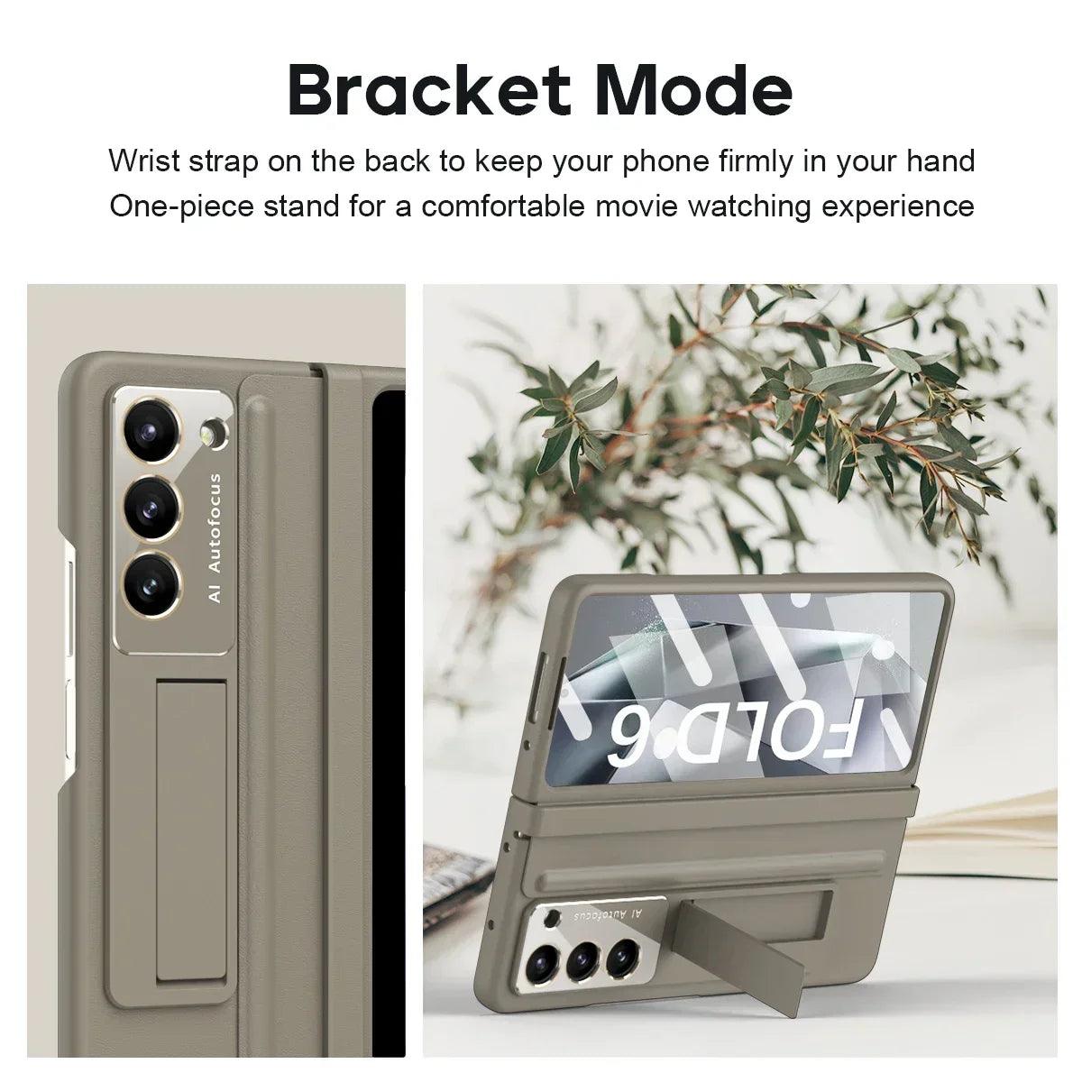 Skin Friendly Matte Leather Bracket For Samsung Galaxy Z Fold Series - FoldifyCase
