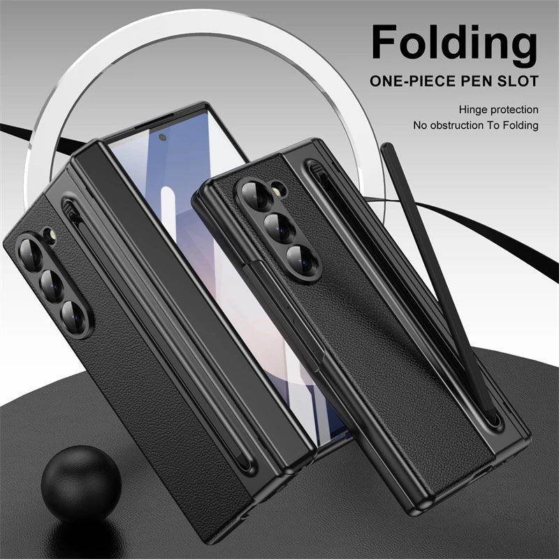 Luxury Leather Hinge Phone Case For Samsung Galaxy Z Fold Series - FoldifyCase
