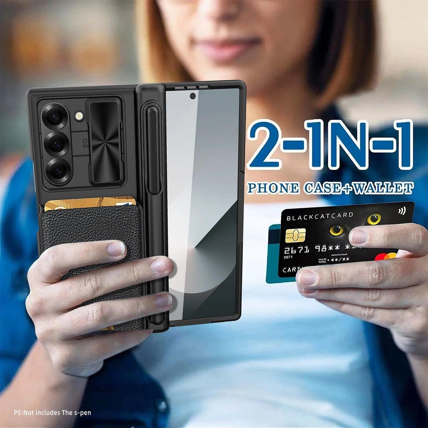 Leather Card Bag Sliding Window Case For Samsung Galaxy Z Fold Series - FoldifyCase