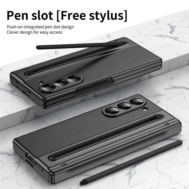Luxury Leather Hinge Phone Case For Samsung Galaxy Z Fold Series - FoldifyCase