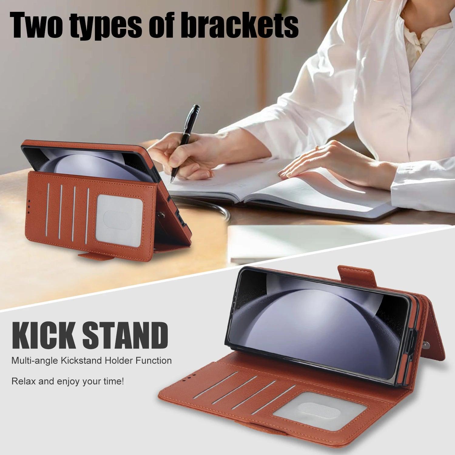 Luxury Folding Card Leather Stand Case For Samsung Galaxy Z Fold Series - FoldifyCase