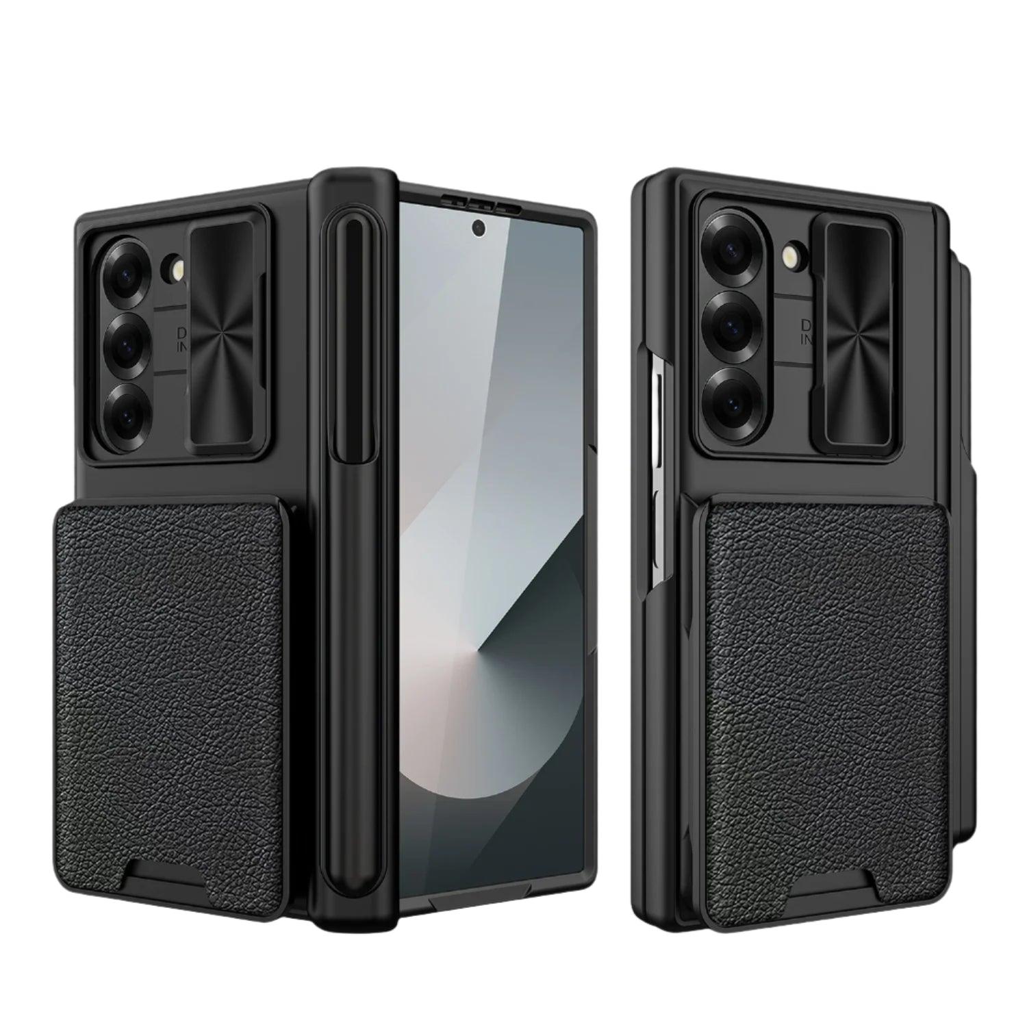 Leather Card Bag Sliding Window Case For Samsung Galaxy Z Fold Series - FoldifyCase