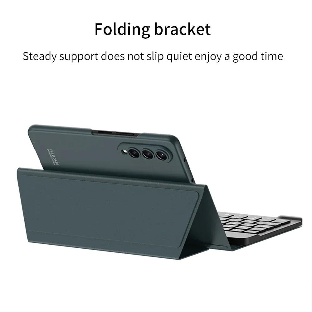 Leather Fold Stand Keyboard For Samsung Galaxy Z Fold Series - FoldifyCase