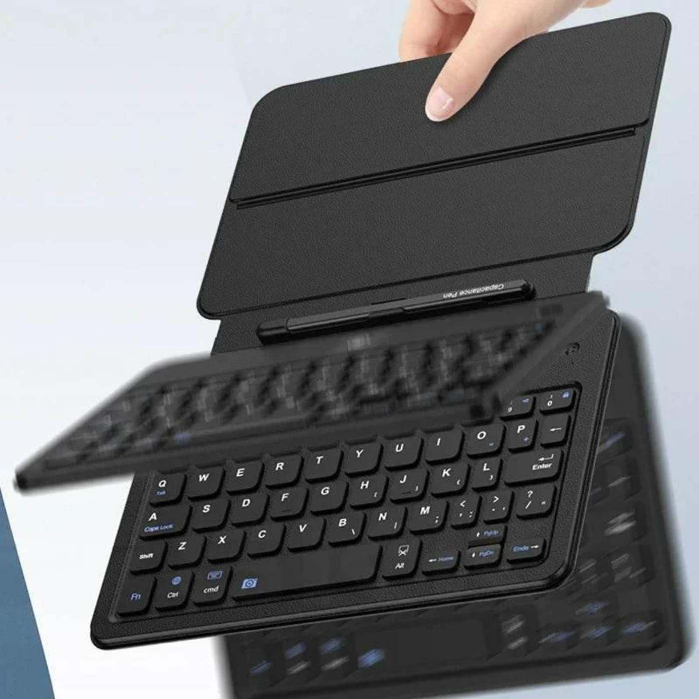 Anheben – Tastatur löst sich in einer Bewegung ab