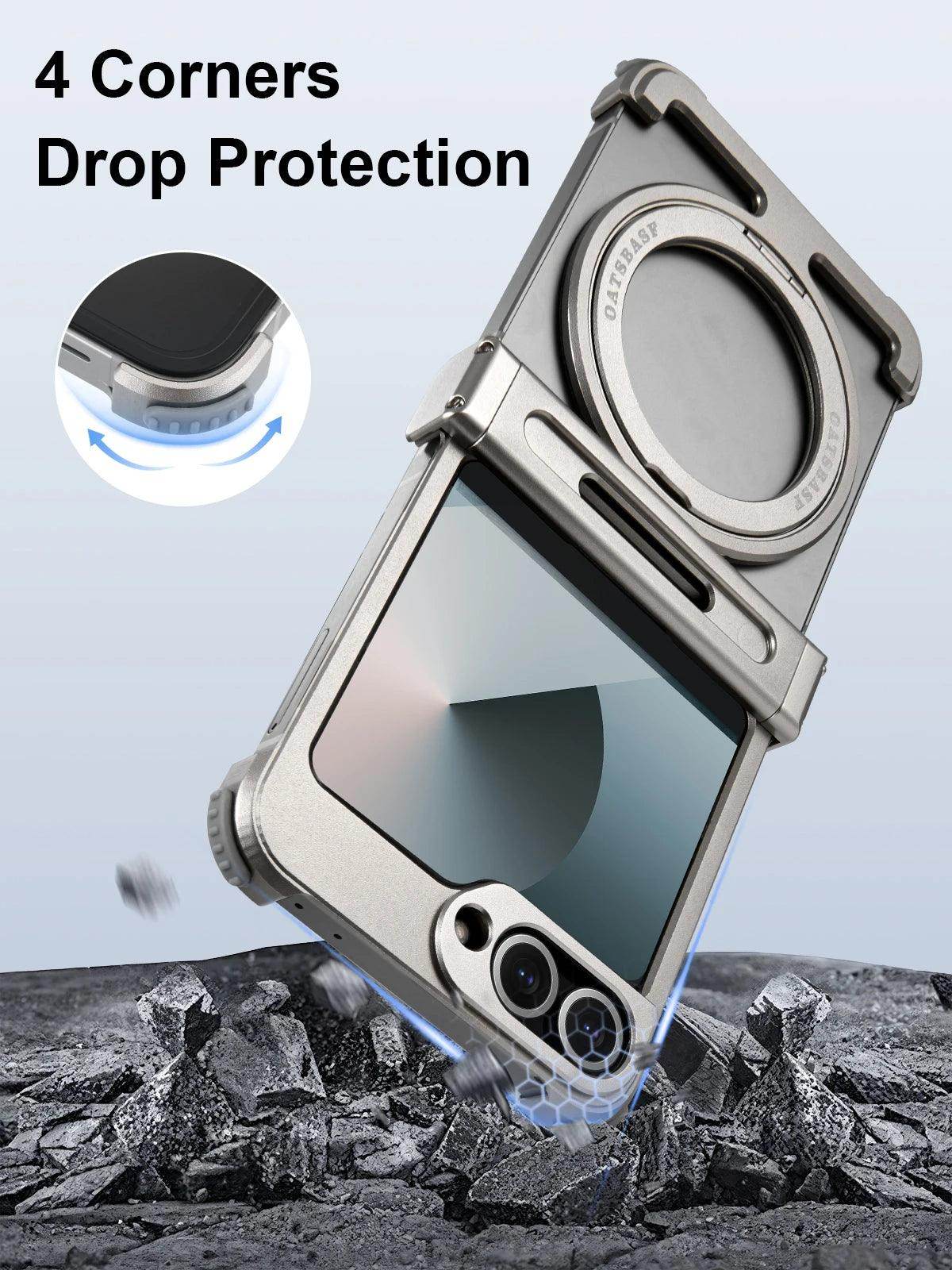 360° Rotatable Stand Metal Case For Samsung Galaxy Z Flip 6 - FoldifyCase