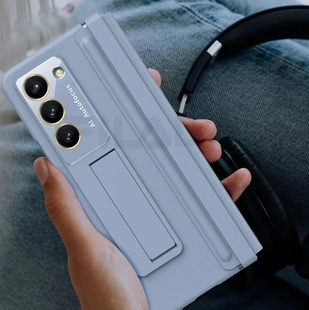 Skin Friendly Matte Leather Bracket For Samsung Galaxy Z Fold Series - FoldifyCase
