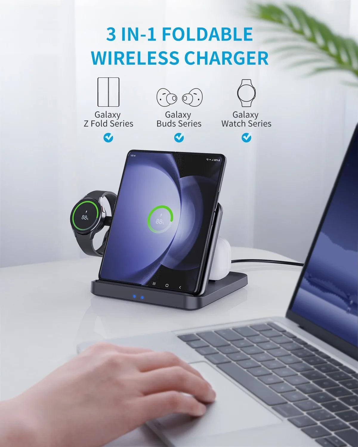 Foldable Wireless Charger 3 in 1 for Samsung Z Fold/Flip Series - FoldifyCase