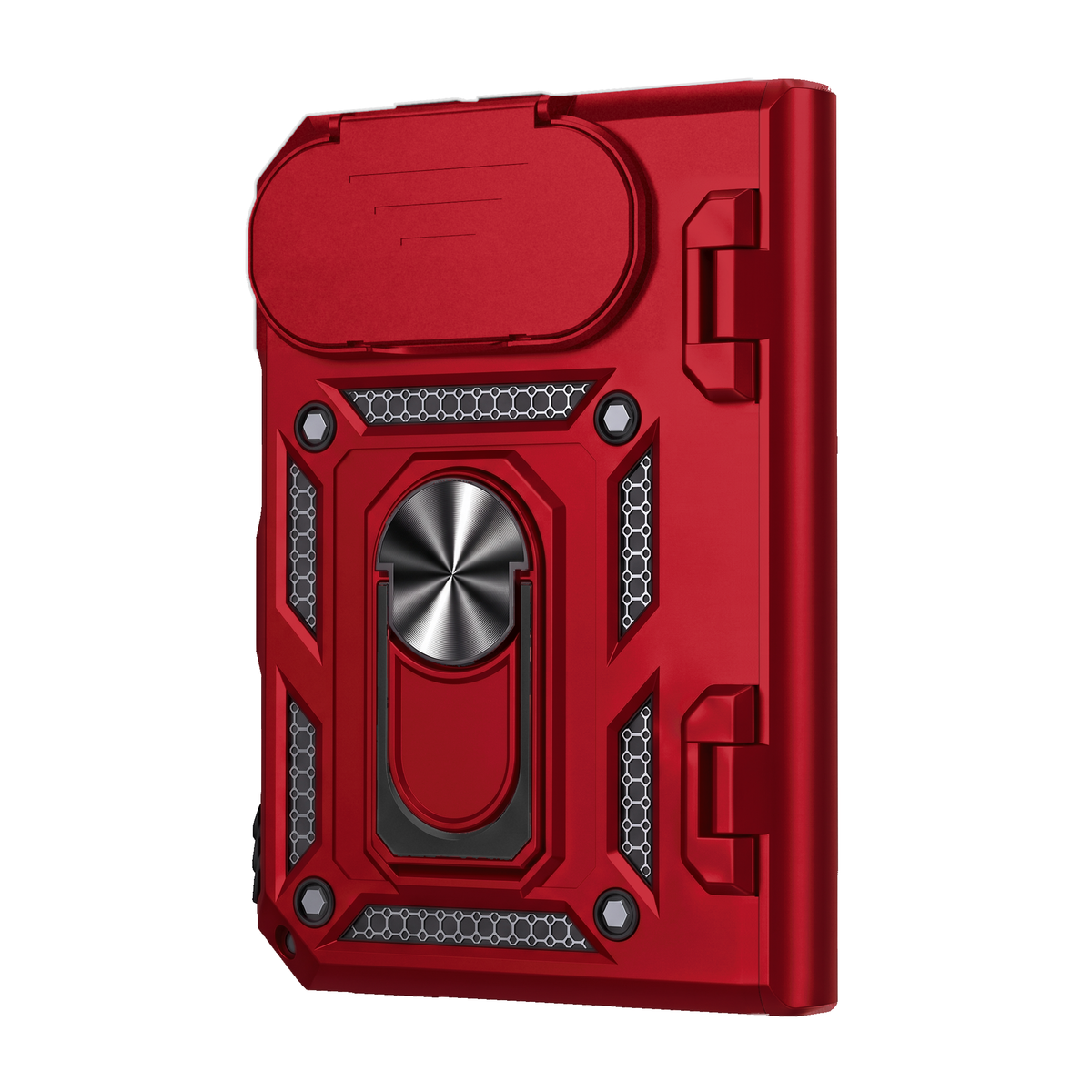 Sentinel H1 iPhone Duo rugged case in Red - camera cover closed