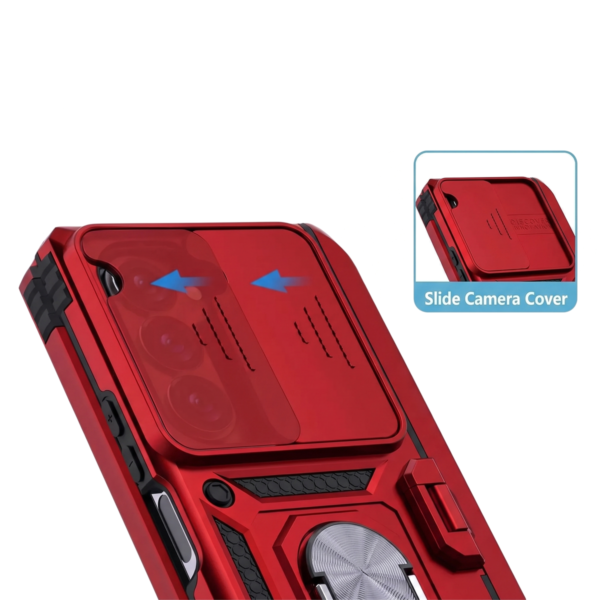 Sentinel H1 Galaxy Z Fold case in Red - slide camera cover feature