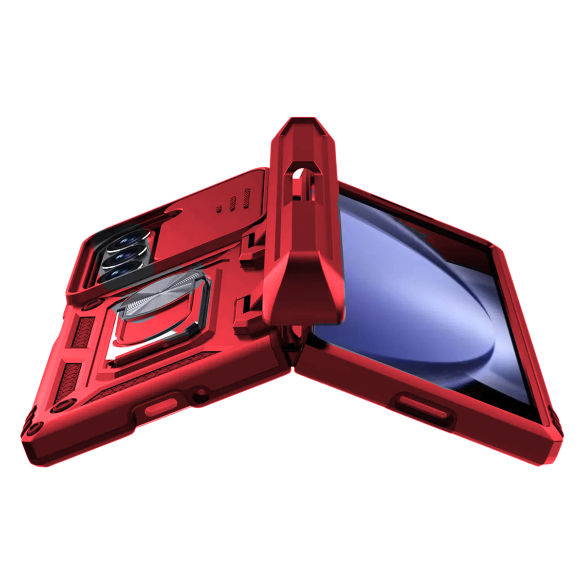 Sentinel H1 Galaxy Z Fold case in Red - hinge protection and kickstand