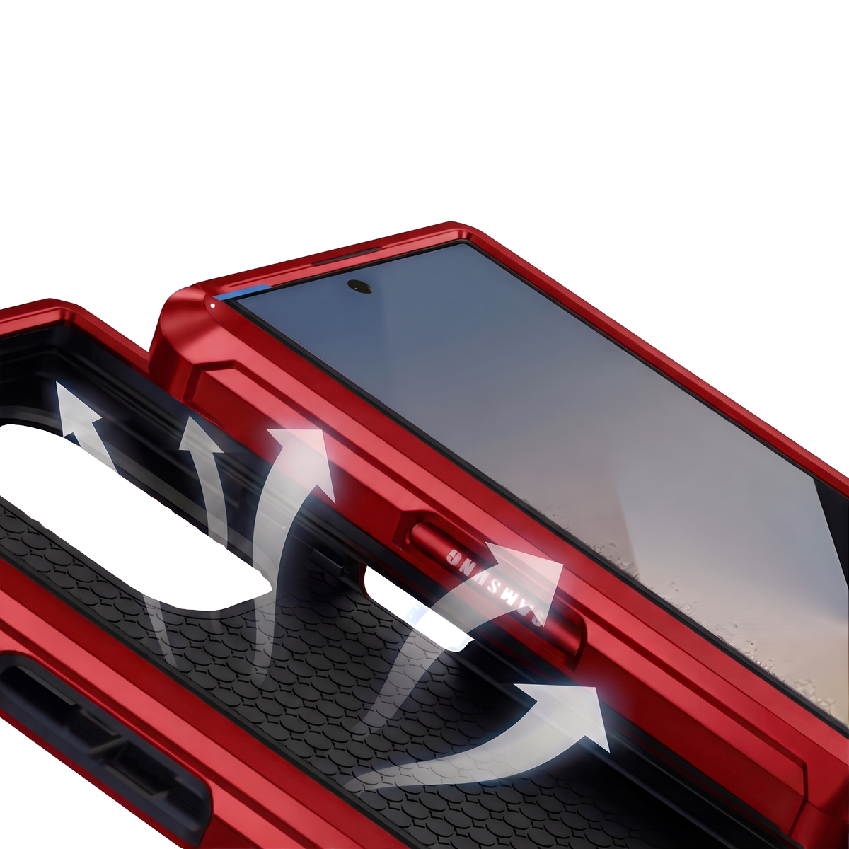 Foldify Sentinel H1 Red - shock-absorbent cushioned shell