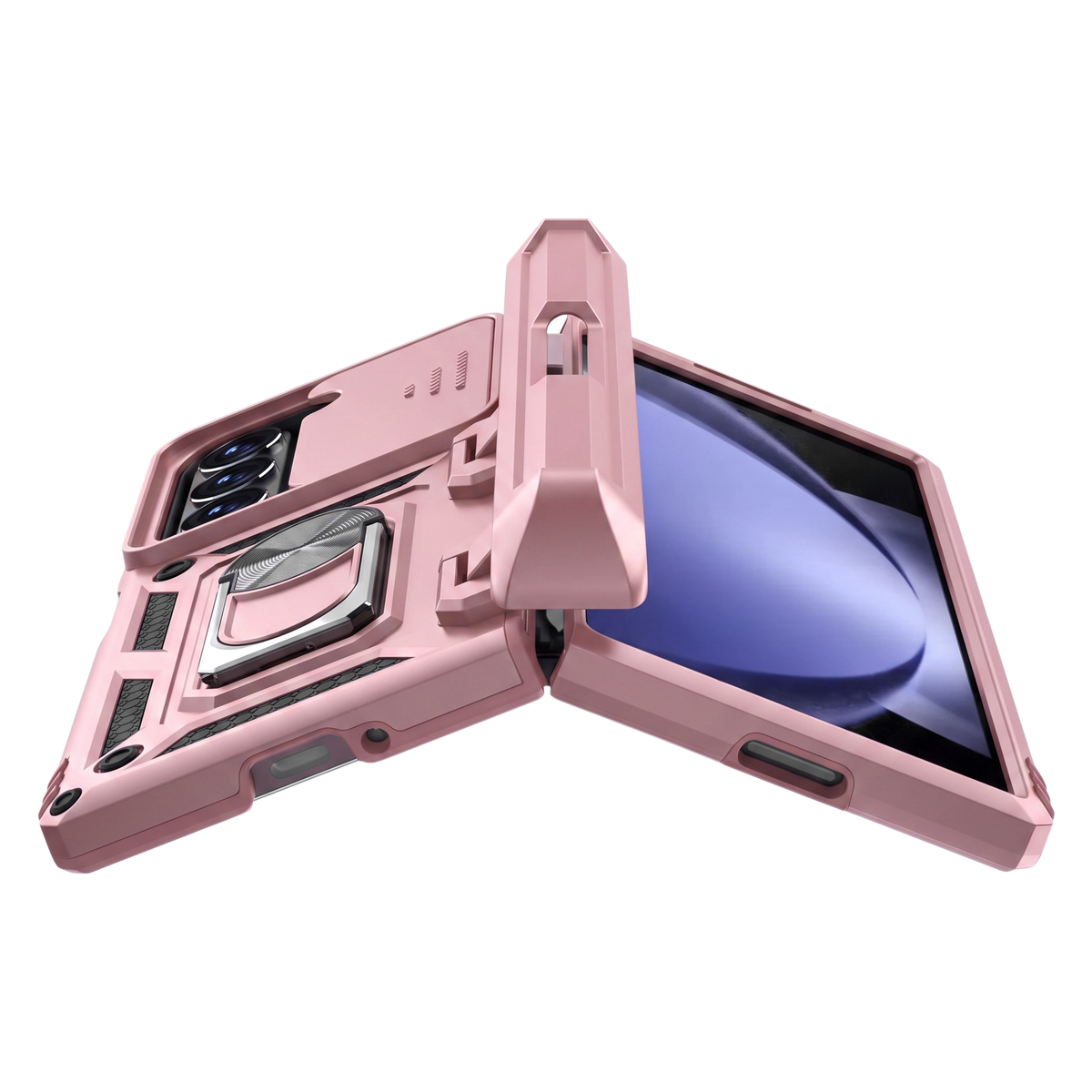 Sentinel H1 Galaxy Z Fold case in Rose Gold - hinge protection and kickstand