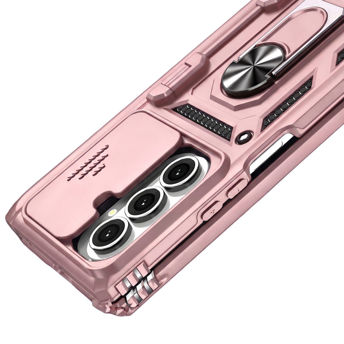 Foldify Sentinel H1 Rose Gold - back detail with rotating ring, camera cover and hex grip
