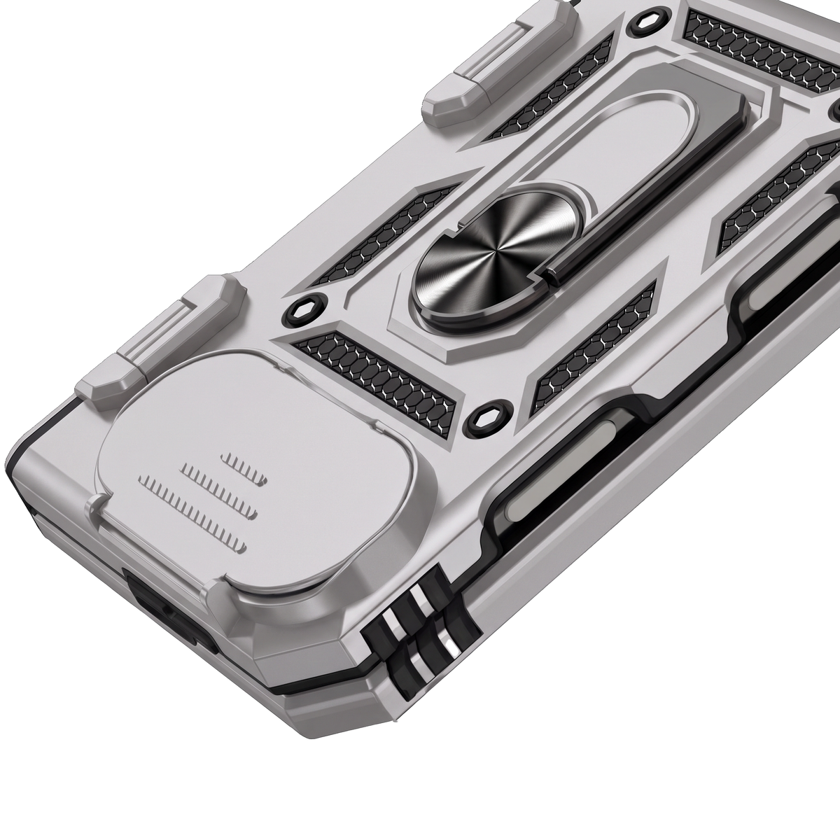 Sentinel H1 iPhone Duo rugged case in Silver - military-grade drop protection with reinforced corners